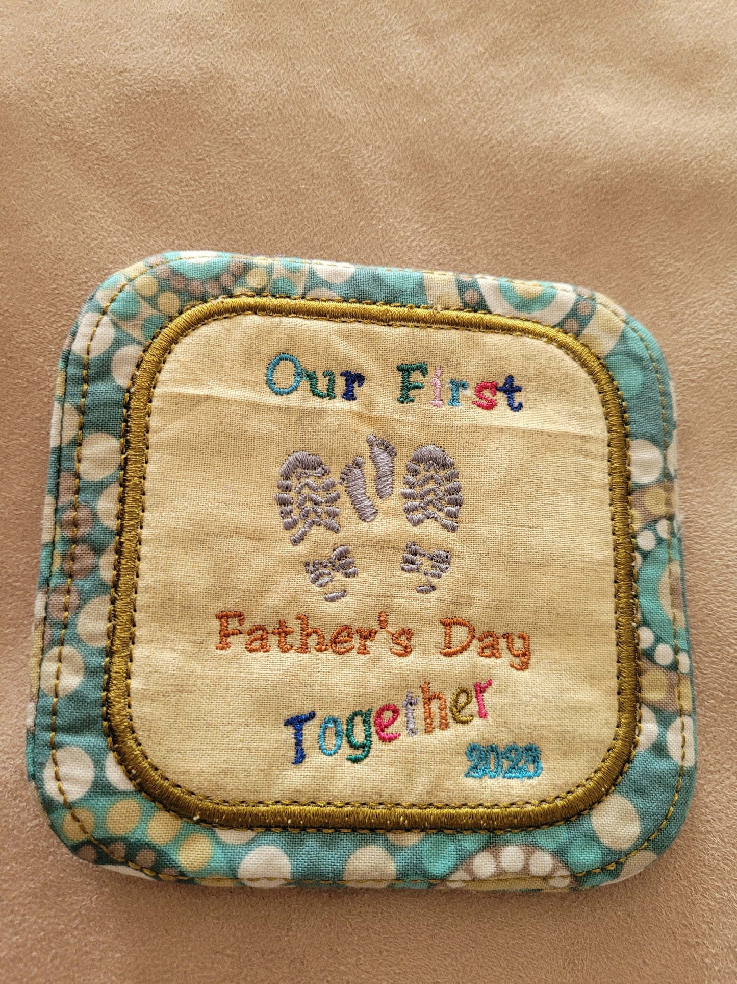 In the Hoop - Fathers Day Coaster - 1st Father Day