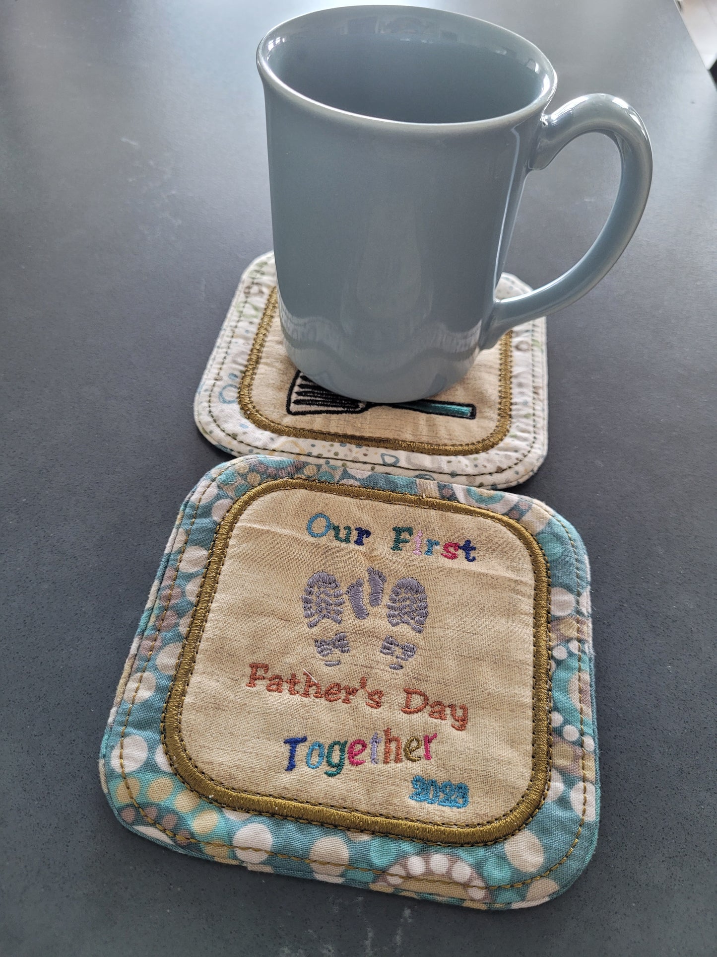 In the Hoop - Fathers Day Coaster - 1st Father Day