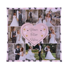 Fleece Blanket - Hearts - Photo Collage