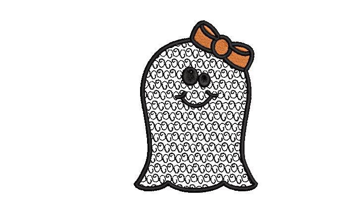 Girl Ghost  Embroidery Design